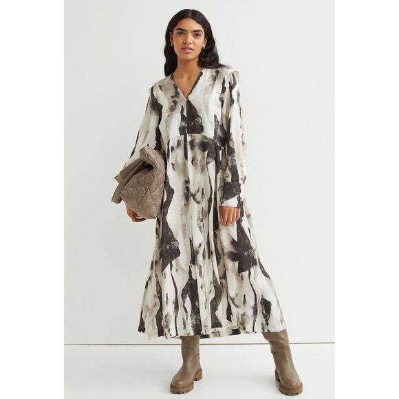 Ankle Length Print Dress H&M Lyocell New - Picture 8 of 10